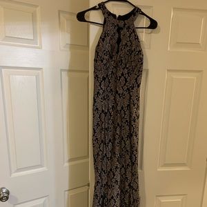 Black and silver evening gown